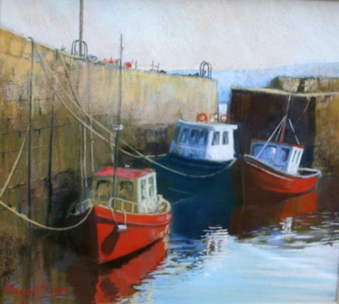 'East Neuk Fishing Boats' by artist Margaret Evans